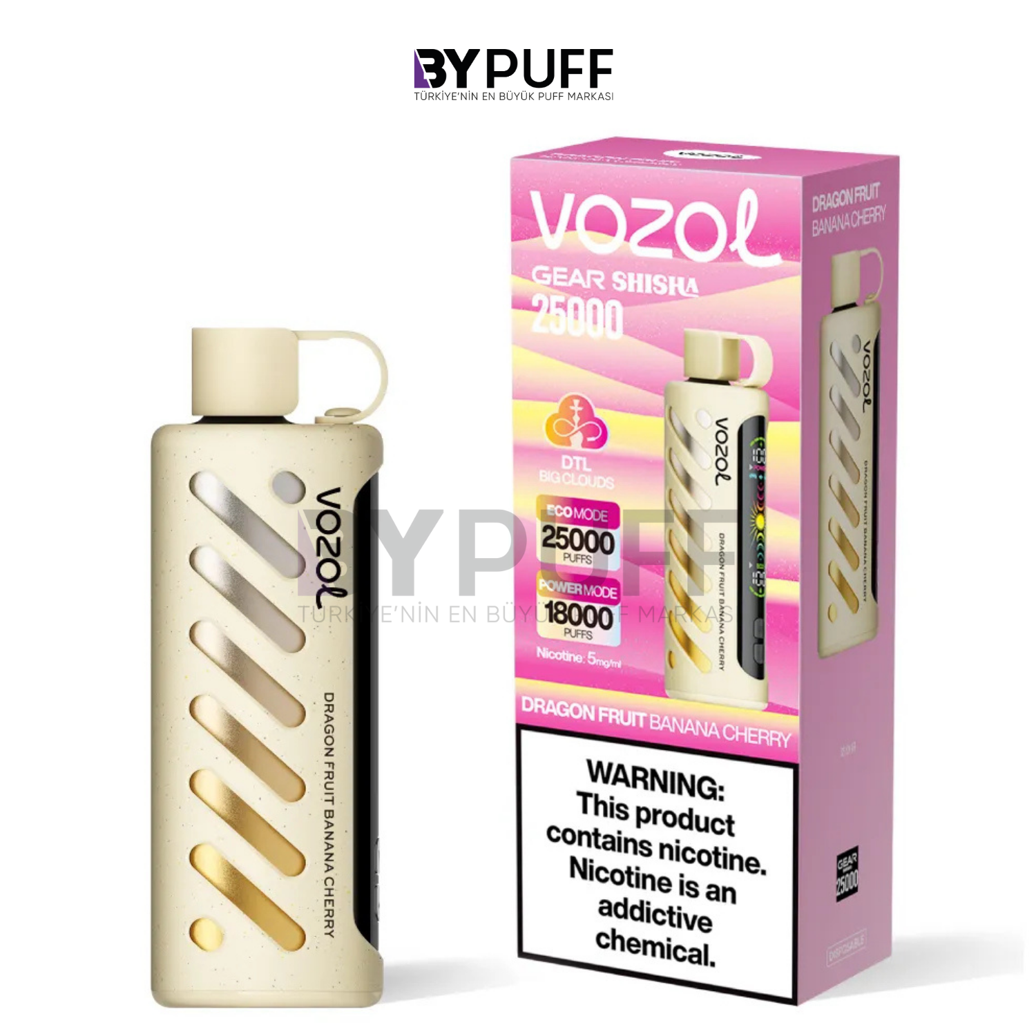 Vozol Gear Shisha 25000 Dragon Fruit Banana Cherry